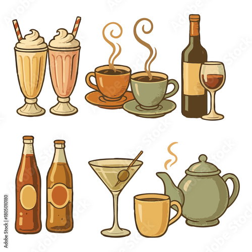 Enjoy milkshakes coffee juice soda and tea together in a warm and inviting setting.