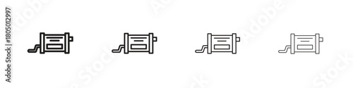 Exhaust pipe icon. Simple outline style pack on white background. Suitable for Graphic designs
