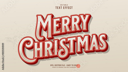 Merry Christmas Retro Vintage Text Effect