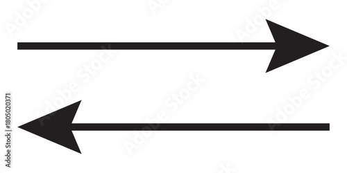 Two opposing arrows pointing in opposite directions.