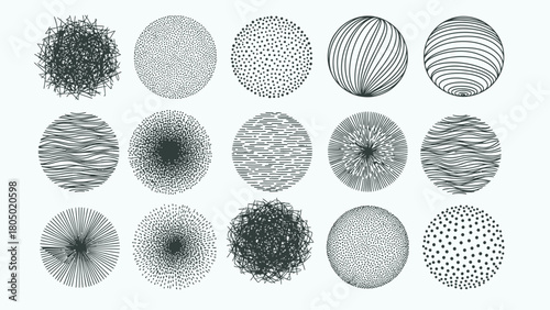 Collection of diverse fingerprint patterns in a grid layout on a light background