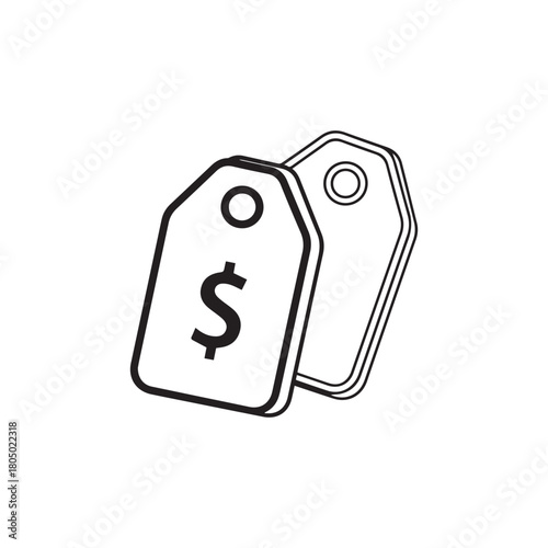 Retail price tag and shopping label icon for e commerce