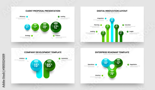 Medical Showcase 4 5 2 3 Element Infographic Presentation Template Set. Project Briefing Four Five Two Three Step Graph Frame Layout Vector Illustration Bundle.