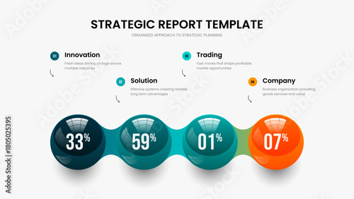 Company Proposal 4 Step Infographic Frame Template. Creative Growth Slideshow Layout Vector Illustration. Professional Briefing Four Option Diagram Presentation Design.
