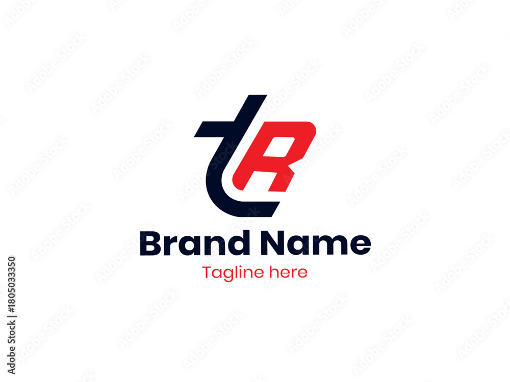 Obraz premium Creative TR letter logo design. Unique TR monogram logo Red and Black color. TR logo, RT logo, RT letter, RT letter design. 