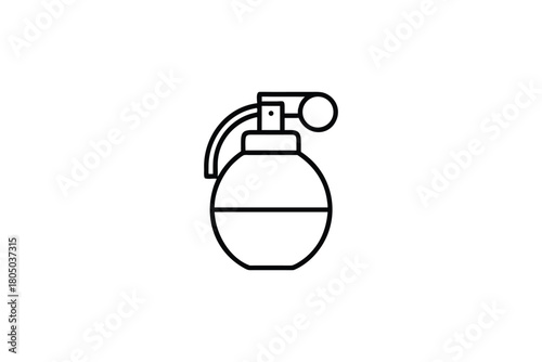 Black Outline Grenade Icon Representing Military Weaponry and Explosive Device Symbolism
