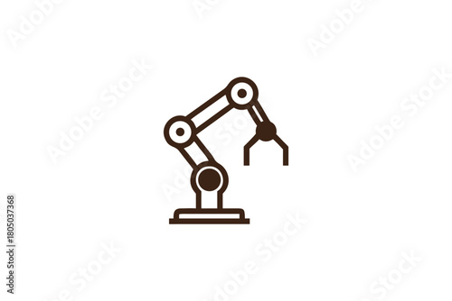 Industrial Robotic Arm Icon for Automation and Technology Concepts in Modern Manufacturing