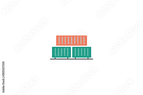Minimalist Stacked Shipping Containers Icon for Efficient Logistics and Supply Chain Management