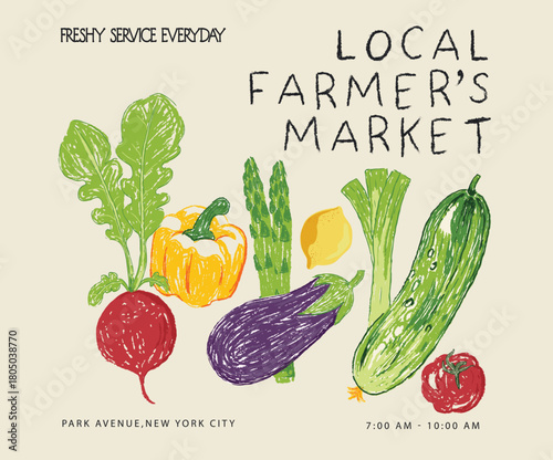 Vegetable set design. Fresh vegan food. Vegetable love club. Organic vegetable farm.