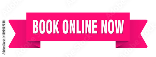 book online now ribbon isolated on transparent background. book online now ribbon