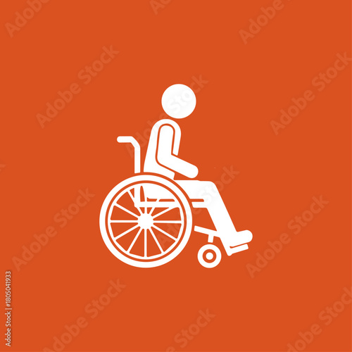 Pictogram figure in wheelchair icon logo flat vector design