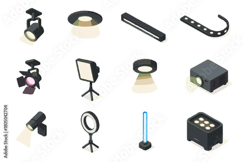 Backlight gallery spotlight neon lighting system icon icons glow ring vector light