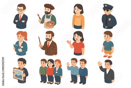 Avatars guide avatar tour security icon artist vector child gallery enthusiast animated