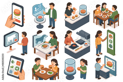 Dish vector icon ar panel viewer kitchen meat meal icons cultured menu