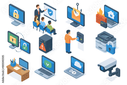 Software sharing session surveillance approved icons vector icon work employee policy hygiene