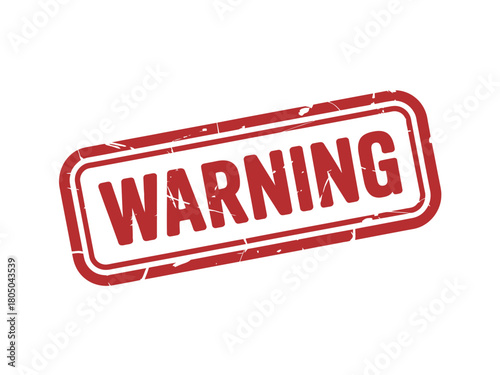 A red rubber stamp imprint reading WARNING is isolated on a white background.
