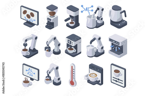 Water aroma cup precision automatic vector coffee ai icon milk icons steaming