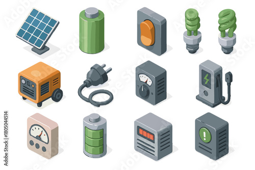 Power unit cable volcanic sensor energy voltage supply battery icon vector level