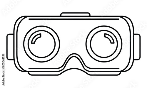 Simple outline drawing of virtual reality headset vector icon