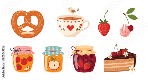 A delightful spread of sweet treats and refreshing drinks for a perfect afternoon.