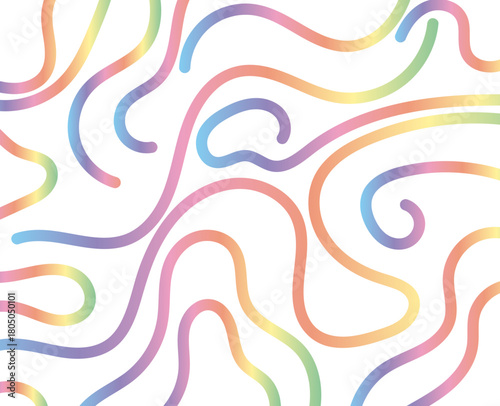 Patrón abstracto sin costuras de líneas onduladas de colores pastel con efecto acuarela