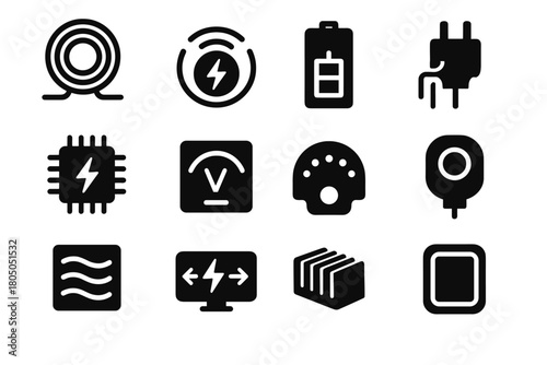 Regulation wireless heat insulated brain sink icon power charging vector implant port