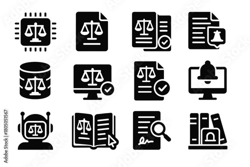 Tools policy scanner verification law icon vector decoder tracker tool virtual ai