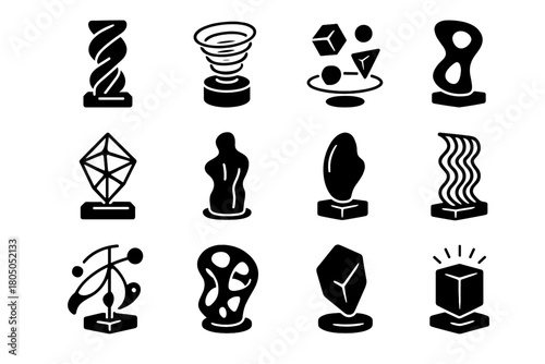 Abstract pattern vector icon statue warped human sculptures sculpture shape digital interactive