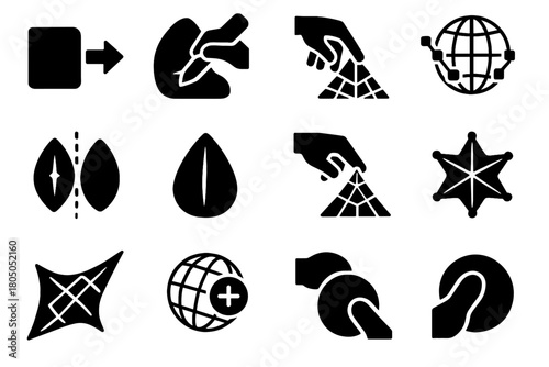Digital virtual sculpture vector carving topology icon icons folding stretch toggle dynamic