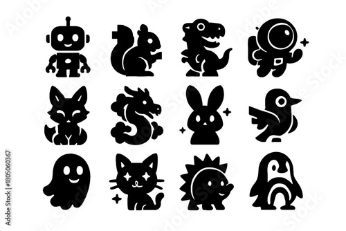 Squirrel dinosaur playground avatars ar glowing bunny digital cloud cat vector rainbow