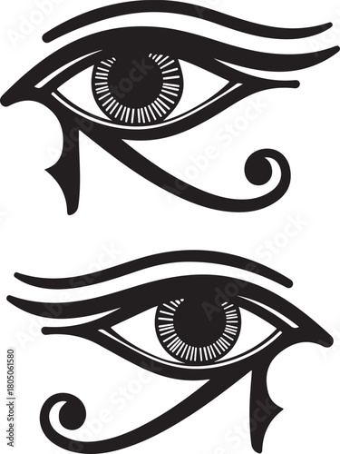 Egyptian Eye of Horus Vector Symbol Ancient Egypt Black and White
