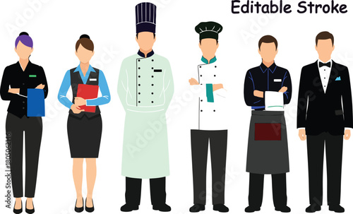 Diverse group of restaurant staff showing hospitality and culinary expertise