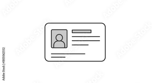 Modern ID card icon for easy identification perfect for user profiles security systems and access control in sleek minimalist design, Generative AI.