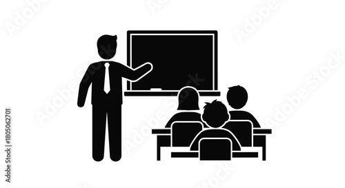 Dynamic instructor passionately lecturing students in classroom promoting education learning and knowledge transfer in engaging learning environment, Generative AI.