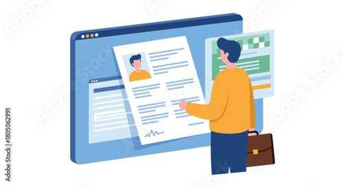 Professional job interview preparation with online resume and application