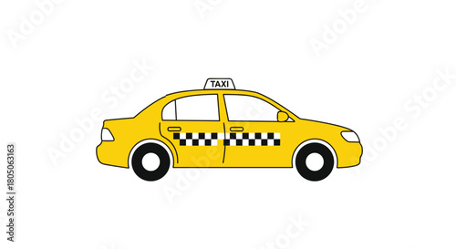 Need a Ride? Cheerful yellow cab illustration for transportation travel and city life concepts Great for apps websites and creative projects, Generative AI.