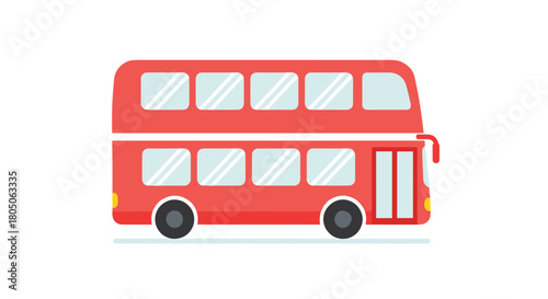 Iconic red double decker bus for London tourism promotion or transportation design a fun and cheerful symbol of travel and city exploration, Generative AI.