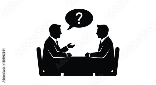 Business question time: Two professionals seek solutions in a dynamic meeting brainstorming ideas for growth and innovation navigating challenges together, Generative AI.