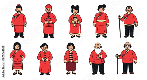 Chinese people in traditional clothing