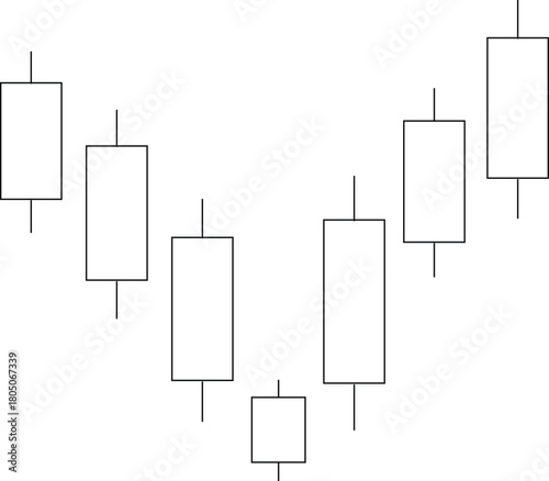 Candle sticks continous one line simple art illustration. Morning star candle sticks for stock exchange, forex, crypto market and trading analysis