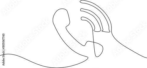 Continous single handset for contact. Elegant phone icon. easily editable.