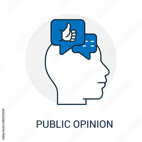 Public Opinion Polling Survey Feedback Communication Sentiment Research Social Media Business Outline Vector