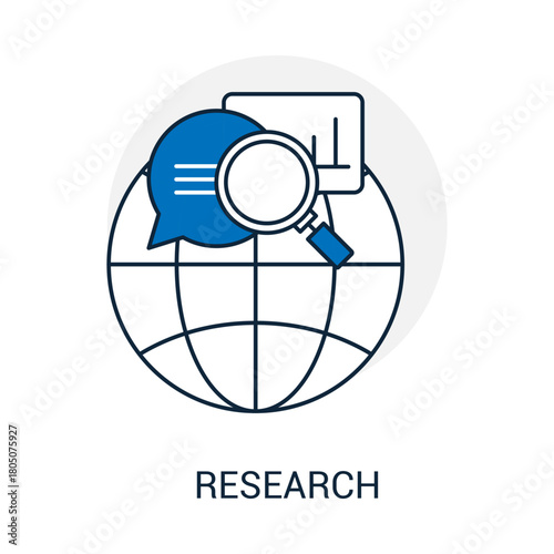 Global Business Research Strategy Discovery Analysis Data Investigation Scientific Information Study Outline Vector