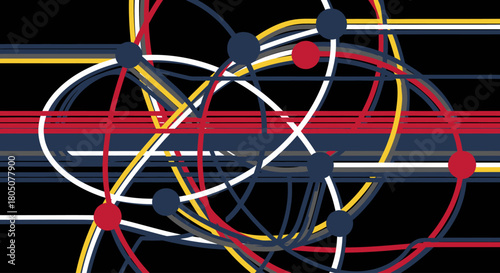 Networked Nodes and Lines Modern Abstract Connections