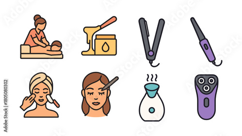 Beauty Salon and Spa Procedure Illustrations