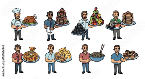 Food platter collection with diverse dishes