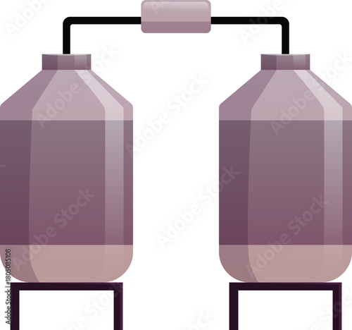 Olive oil production tanks, metal containers for blending, processing, and storage.