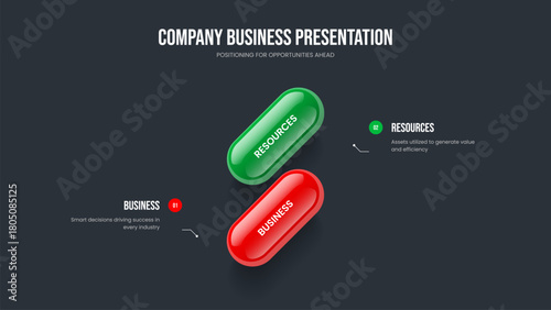 Creative Plan 2 Option Infographic Frame Design. Visual Overview Two Step Diagram Presentation Template. Investor Portfolio Slide Layout Vector Illustration.