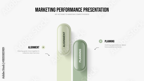 Visual Visualization Two Option Infographic Slide Template. Creative Portfolio Frame Layout Vector Illustration. Marketing Showcase 2 Element Diagram Presentation Design.