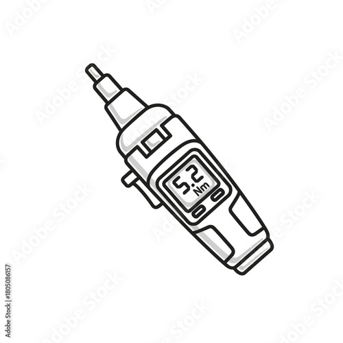 Digital Torque Screwdriver with Clear LCD Display and Ergonomic Handle.